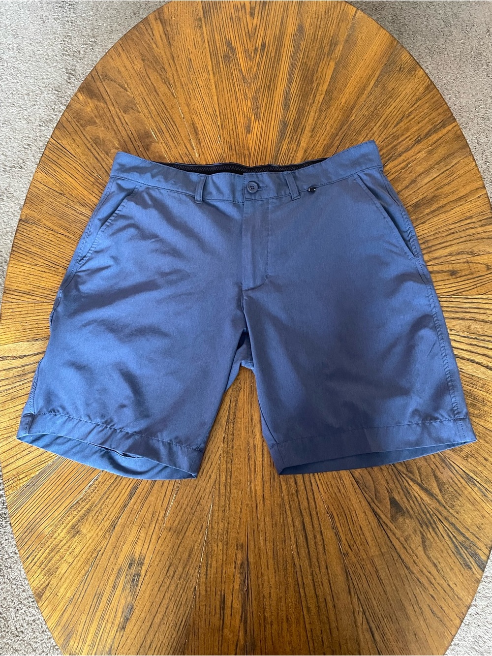 Men's Flat-Front Blue Casual Shorts